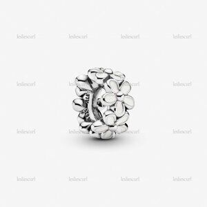 Pandora White Daisy Flower Spacer Charm
